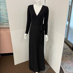 Pia Gladys Perey Elegant Black Long Sleeve Maxi Dress NWT